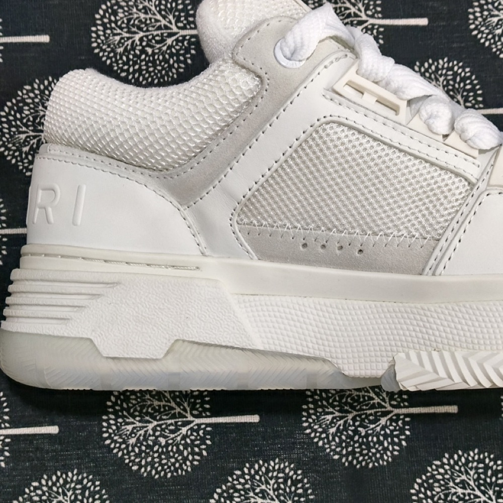 AMIRI White Low-Top Athletic Sneakers with Star Perforation - Picture 9 of 15